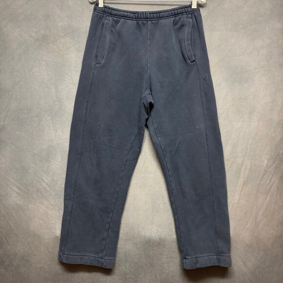 Champion Medium Navy Blue Sweatpants Reverse Weave Fleece Joggers Logo Athletic - Picture 1 of 15